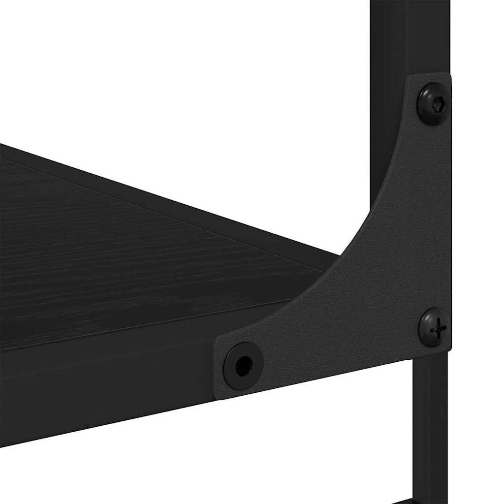 Boekenkast Zwart eiken 81 x 36 x 176 cm Bewerkt hout is nu te koop bij PeponiXL, paradijselijk wonen!