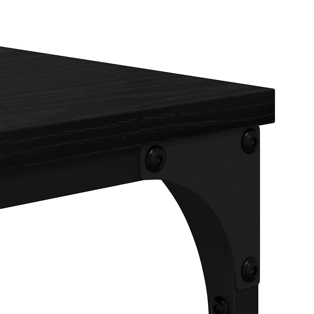 Boekenkast Zwart eiken 81 x 36 x 176 cm Bewerkt hout is nu te koop bij PeponiXL, paradijselijk wonen!