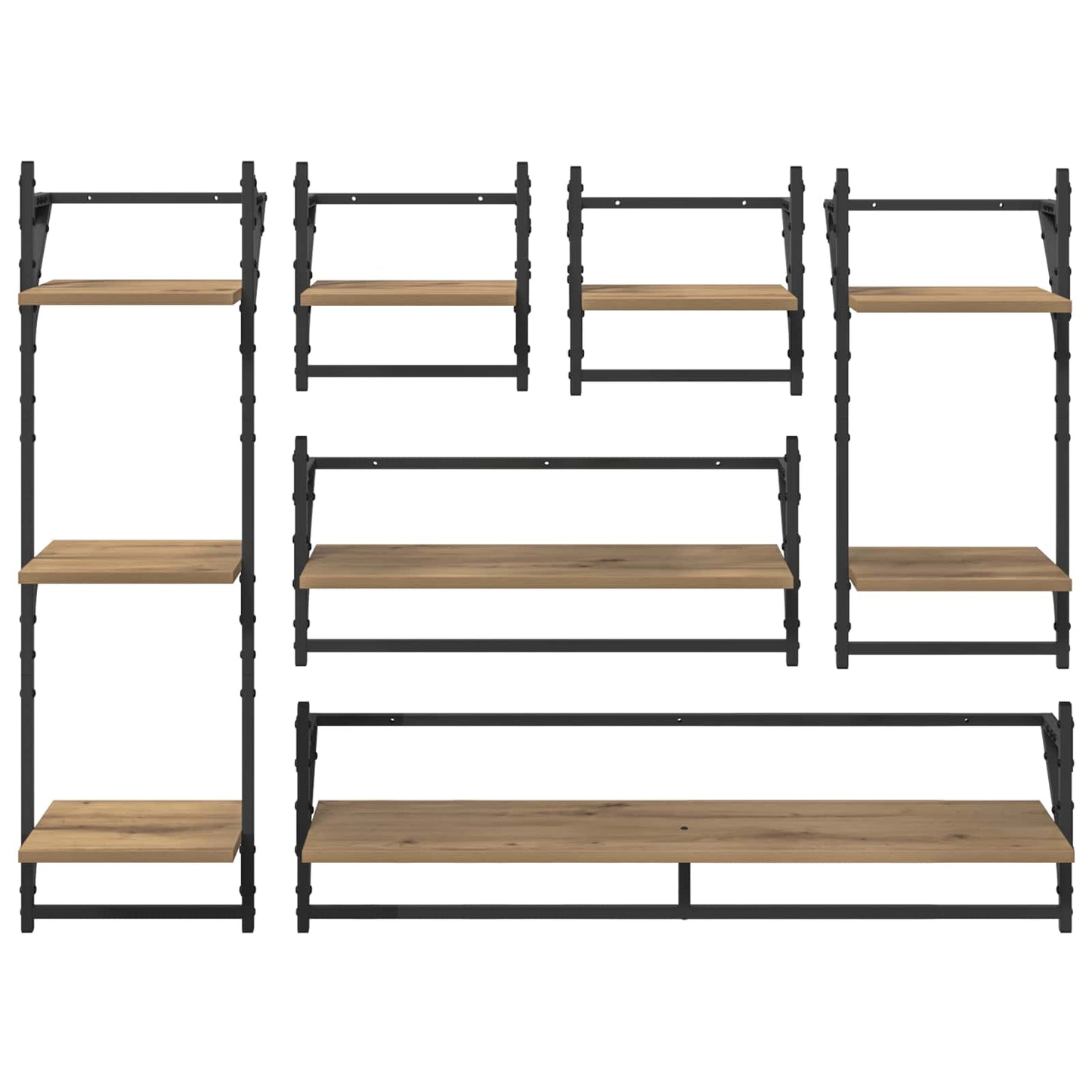 Wandplankenset Muurmontage 6 pcs Artisan Eiken 100 x 25 x 30 cm
