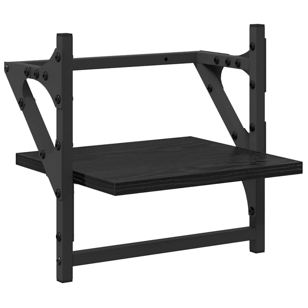 Wandplankenset 6 pcs Zwart Eiken 100 x 25 x 30 cm Bewerkt hout is nu te koop bij PeponiXL, paradijselijk wonen!