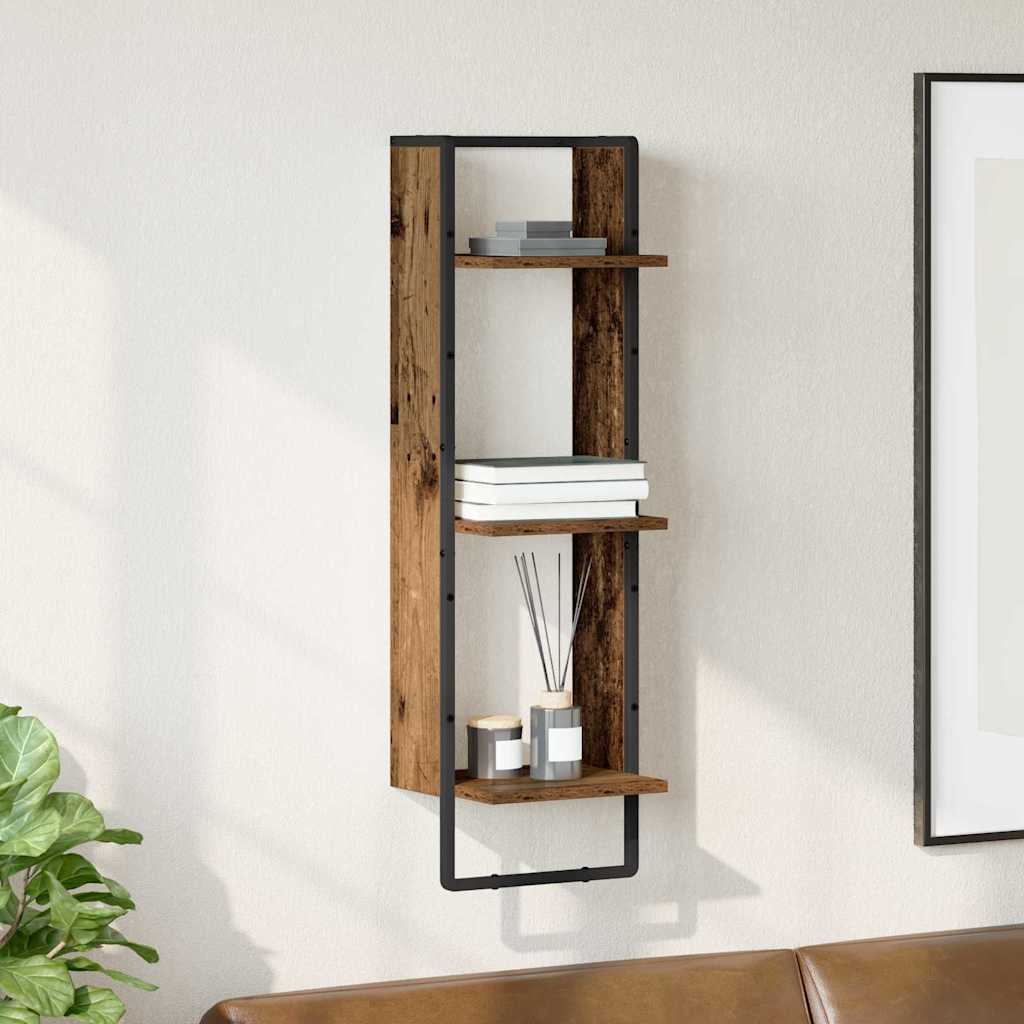 Wandplank met plank Oud Hout 30 x 25 x 100 cm Bewerkt hout is nu te koop bij PeponiXL, paradijselijk wonen!