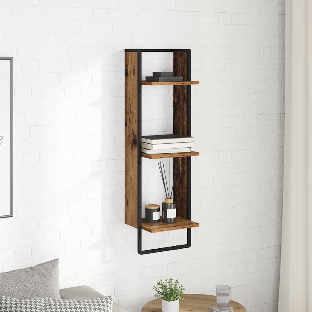Wandplank met plank Oud Hout 30 x 25 x 100 cm Bewerkt hout is nu te koop bij PeponiXL, paradijselijk wonen!