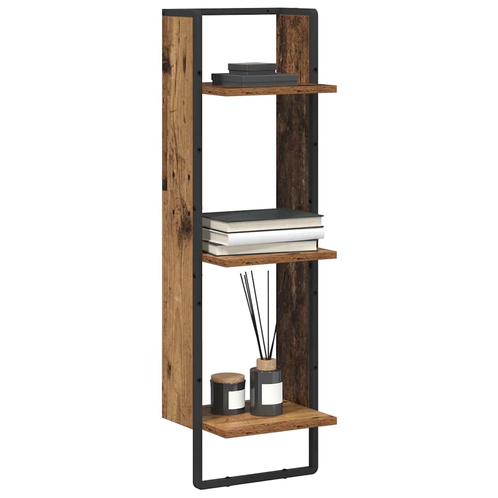 Wandplank met plank Oud Hout 30 x 25 x 100 cm Bewerkt hout is nu te koop bij PeponiXL, paradijselijk wonen!