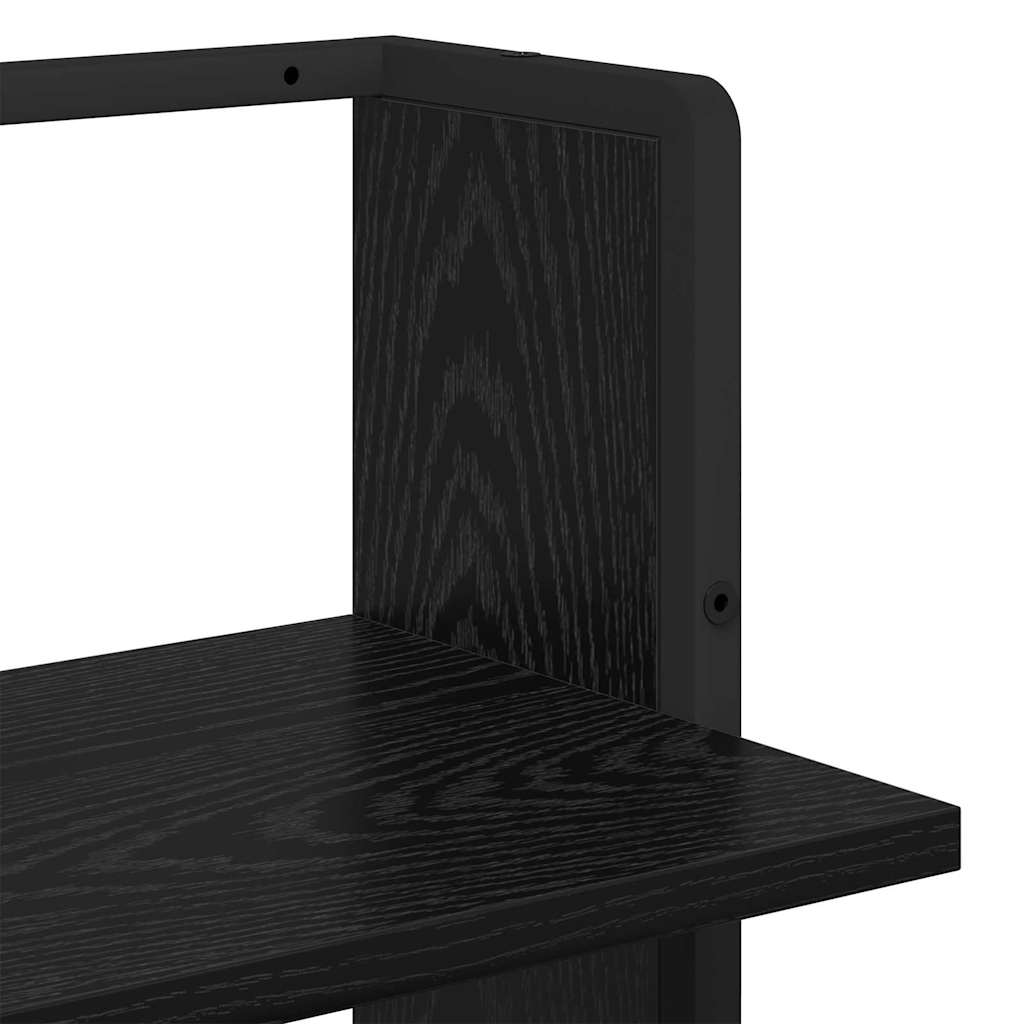 Wandplank met plank Zwart Eiken 30 x 25 x 100 cm Bewerkt hout is nu te koop bij PeponiXL, paradijselijk wonen!
