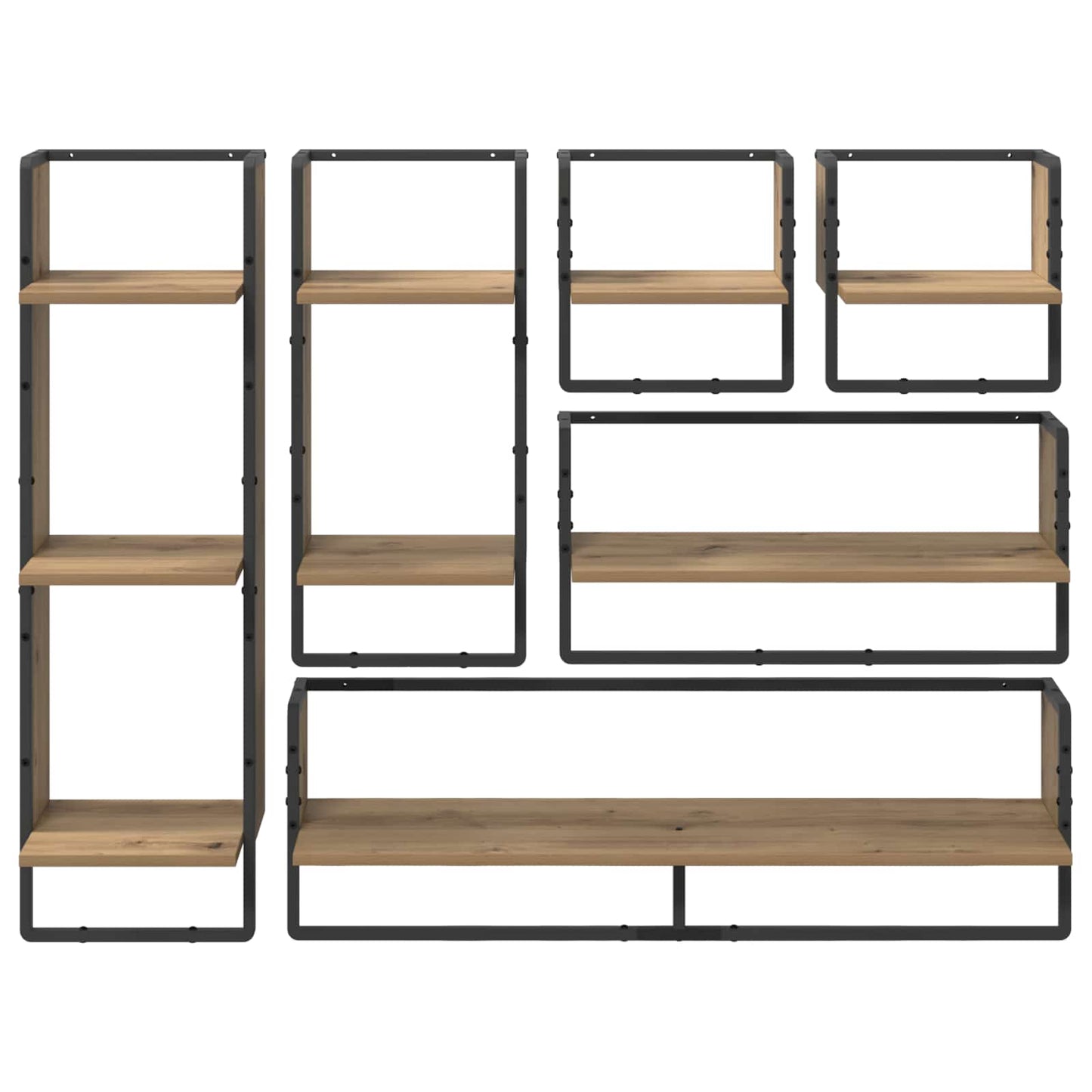 Wandplankenset Muurmontage 6 pcs Artisan Eiken 100 x 25 x 30 cm