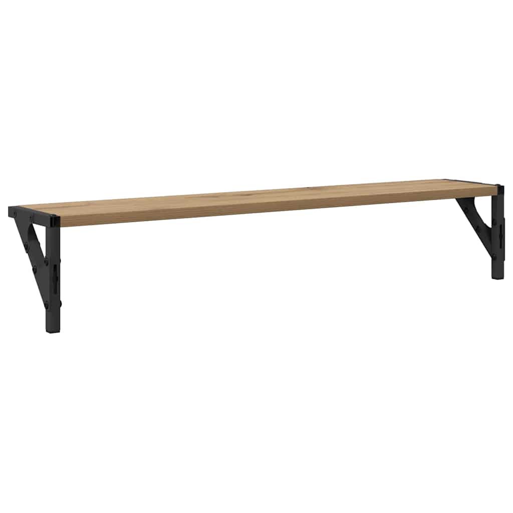 Wandplanken 2 pcs Artisan Eiken 80 x 15 x 15,5 cm Bewerkt hout is nu te koop bij PeponiXL, paradijselijk wonen!
