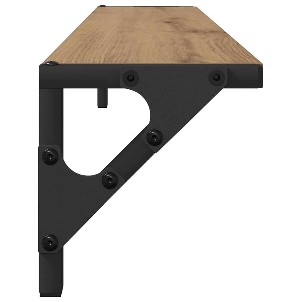 Wandplanken 2 pcs Artisan Eiken 80 x 15 x 15,5 cm Bewerkt hout is nu te koop bij PeponiXL, paradijselijk wonen!
