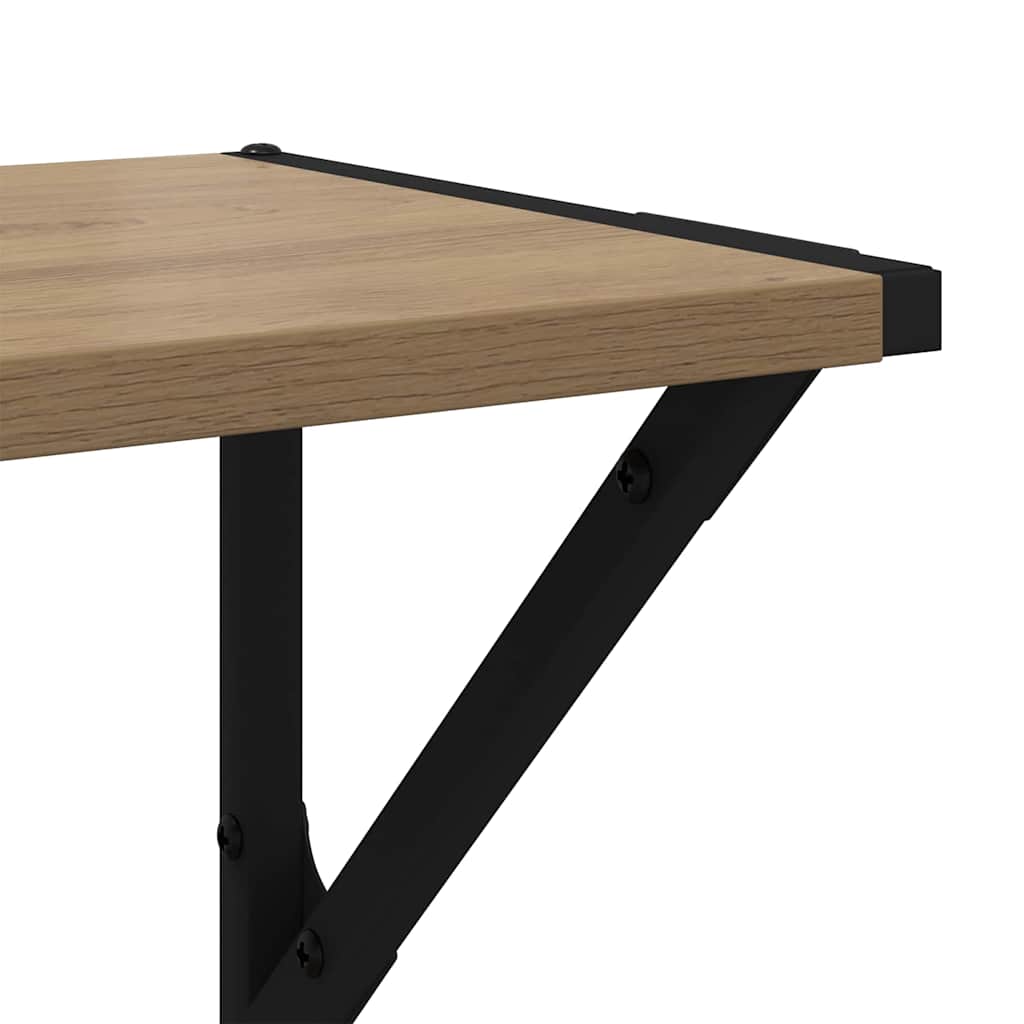 Wandplanken 2 pcs Artisan Eiken 60 x 25 x 25,5 cm Bewerkt hout is nu te koop bij PeponiXL, paradijselijk wonen!