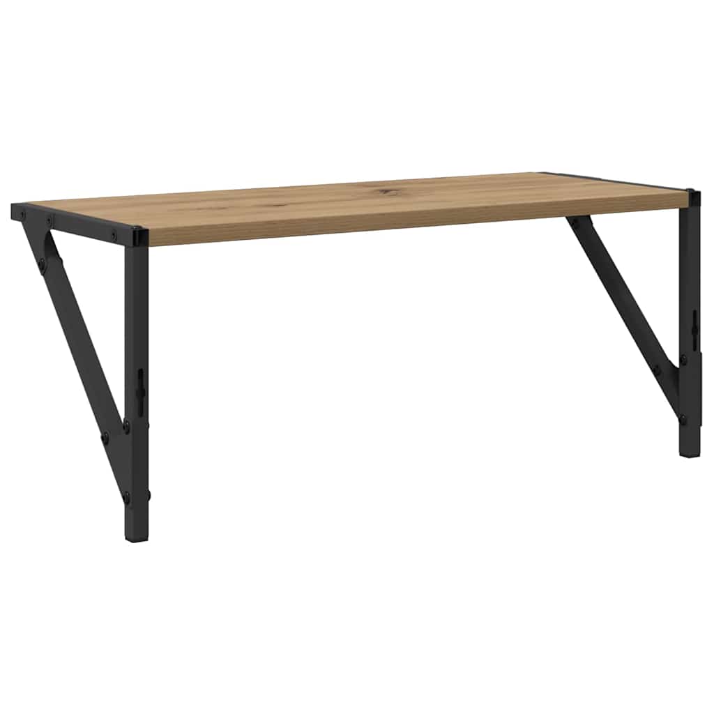Wandplanken 2 pcs Artisan Eiken 60 x 25 x 25,5 cm Bewerkt hout is nu te koop bij PeponiXL, paradijselijk wonen!