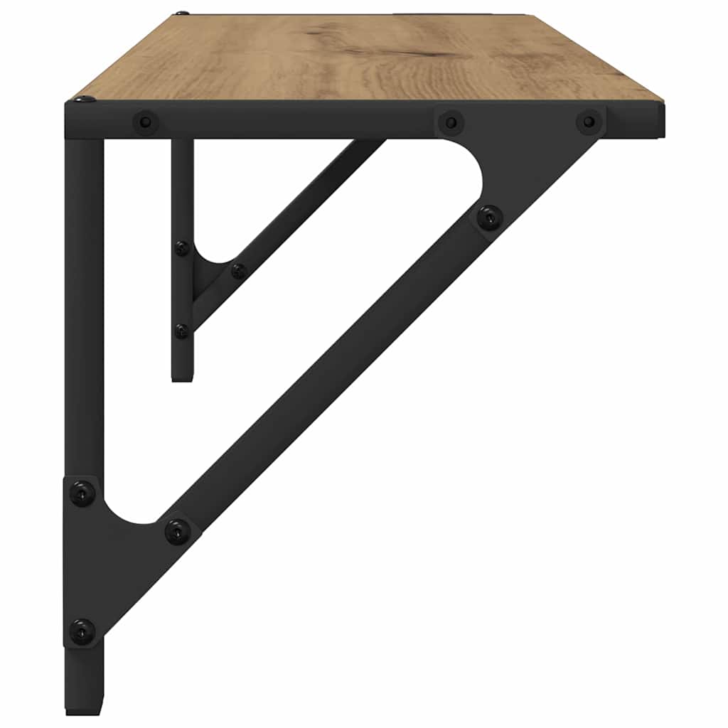 Wandplanken 2 pcs Artisan Eiken 60 x 25 x 25,5 cm Bewerkt hout is nu te koop bij PeponiXL, paradijselijk wonen!