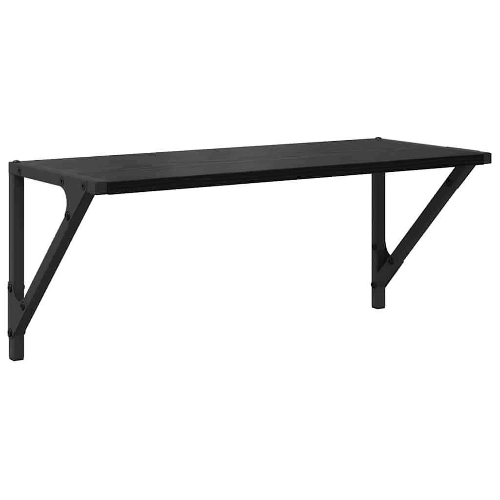 Wandplanken 2 pcs Zwart Eiken 60 x 25 x 25,5 cm Bewerkt hout is nu te koop bij PeponiXL, paradijselijk wonen!