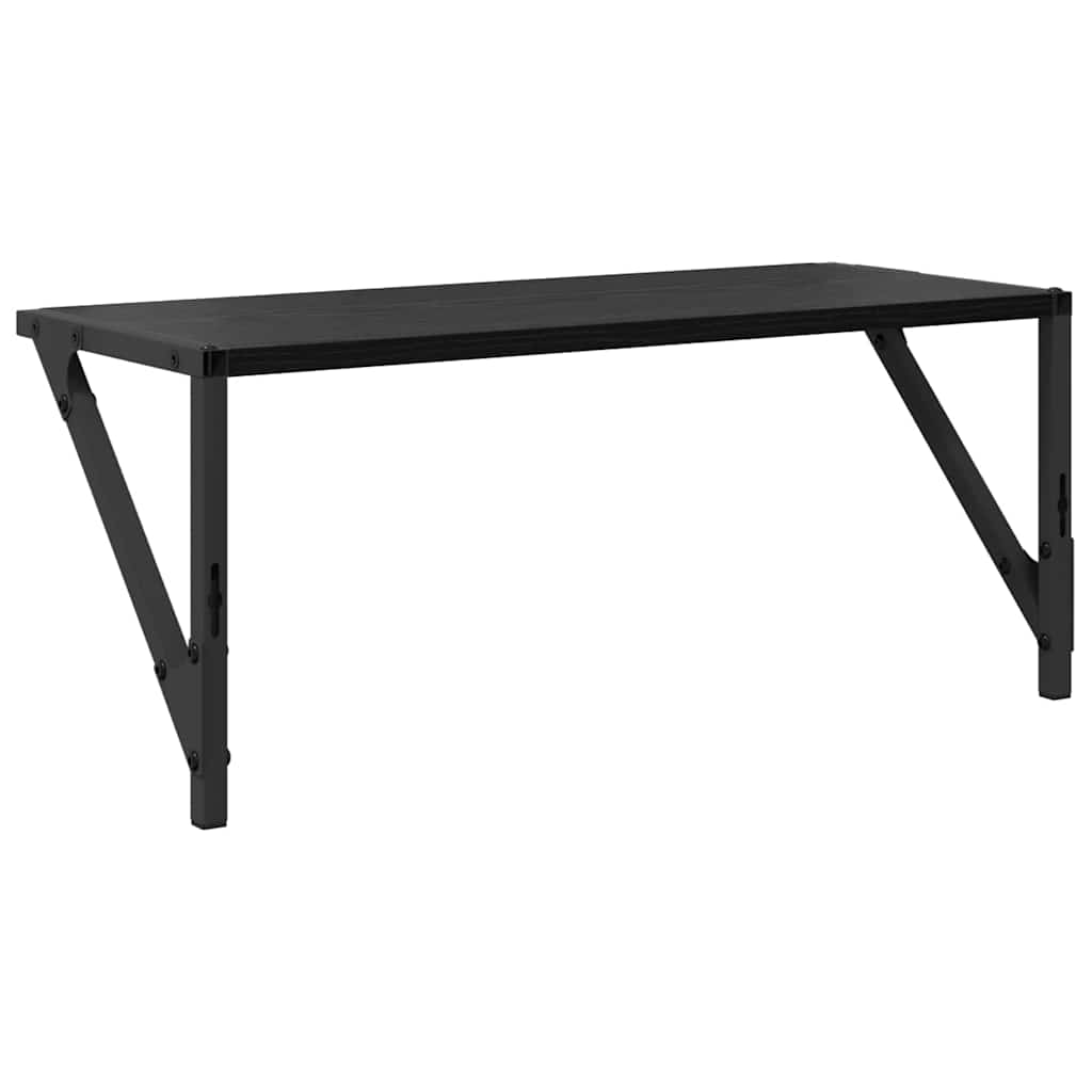 Wandplanken 2 pcs Zwart Eiken 60 x 25 x 25,5 cm Bewerkt hout is nu te koop bij PeponiXL, paradijselijk wonen!