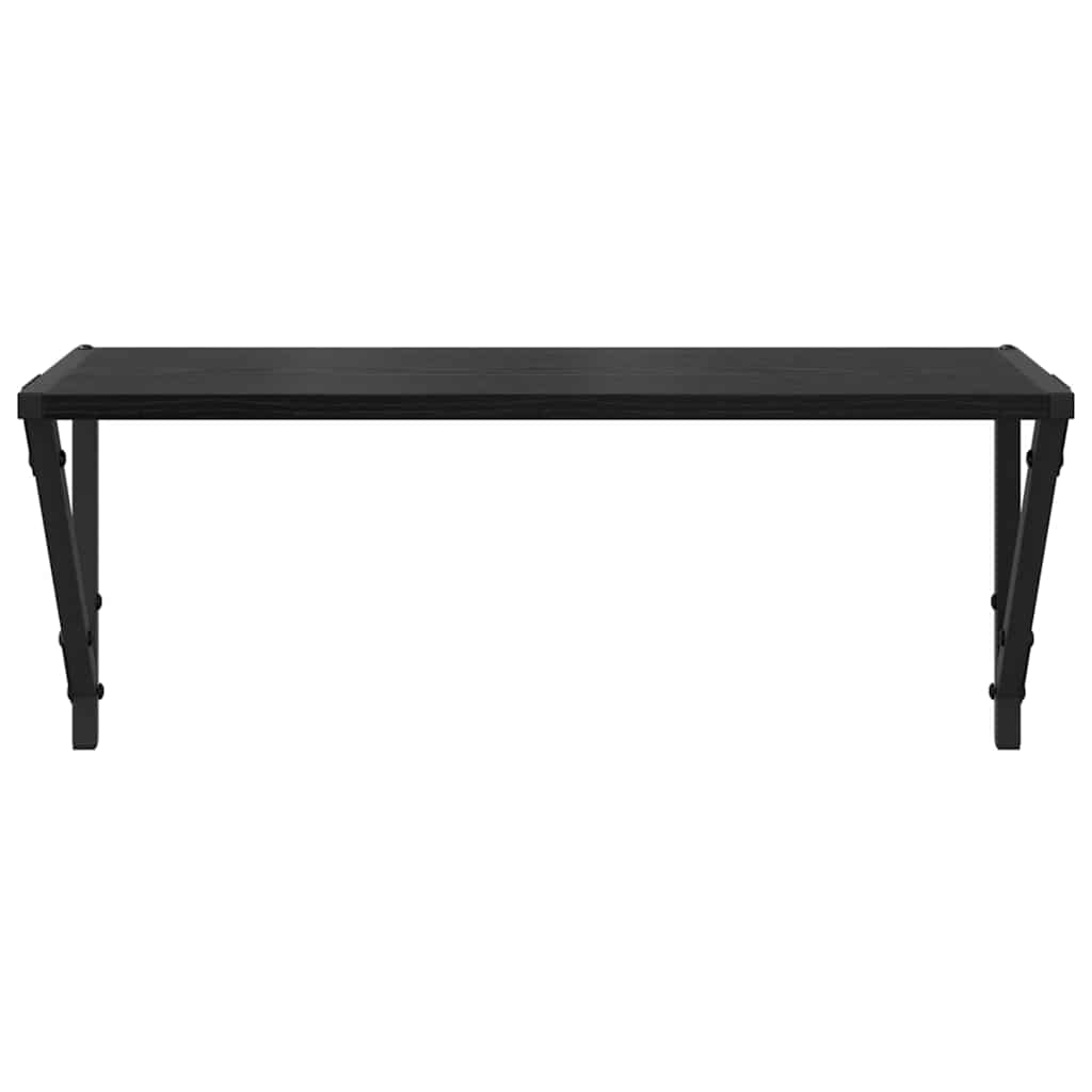 Wandplanken 2 pcs Zwart Eiken 60 x 25 x 25,5 cm Bewerkt hout is nu te koop bij PeponiXL, paradijselijk wonen!