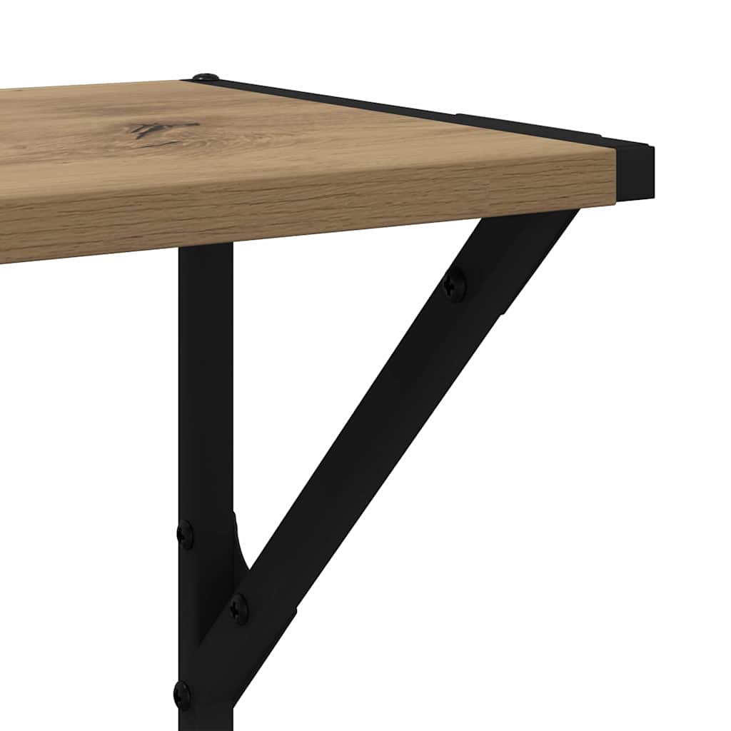 Wandplanken 2 pcs Artisan Eiken 80 x 25 x 25,5 cm Bewerkt hout is nu te koop bij PeponiXL, paradijselijk wonen!