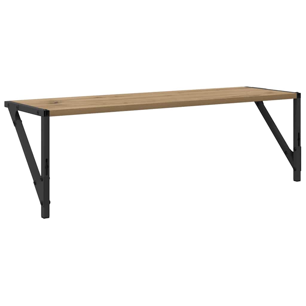 Wandplanken 2 pcs Artisan Eiken 80 x 25 x 25,5 cm Bewerkt hout is nu te koop bij PeponiXL, paradijselijk wonen!