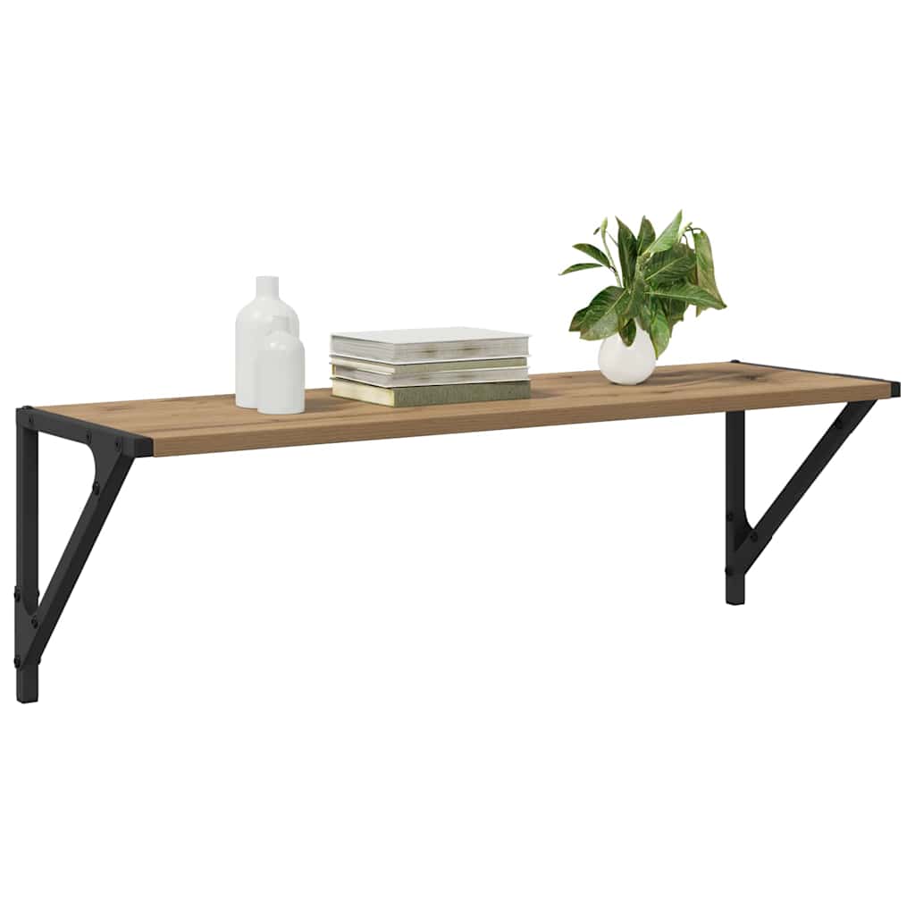 Wandplanken 2 pcs Artisan Eiken 80 x 25 x 25,5 cm Bewerkt hout is nu te koop bij PeponiXL, paradijselijk wonen!