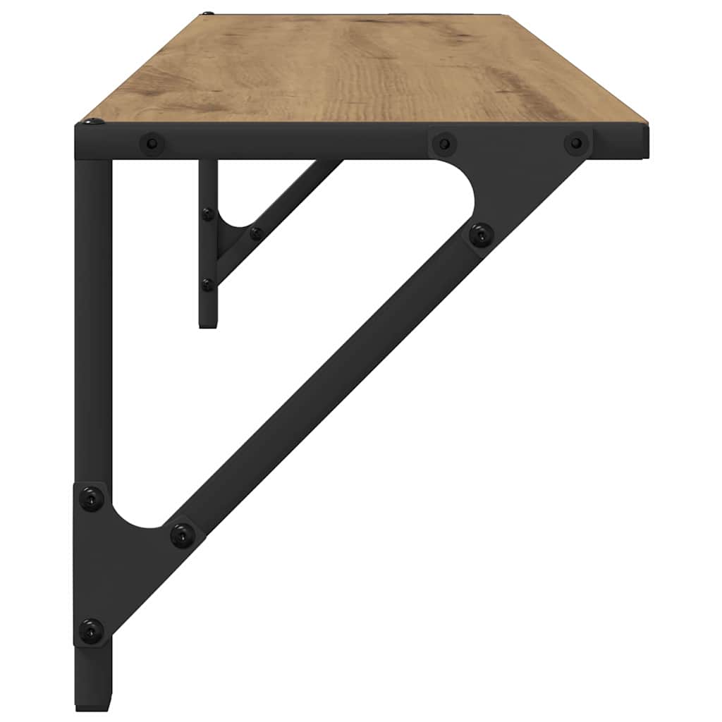 Wandplanken 2 pcs Artisan Eiken 80 x 25 x 25,5 cm Bewerkt hout is nu te koop bij PeponiXL, paradijselijk wonen!