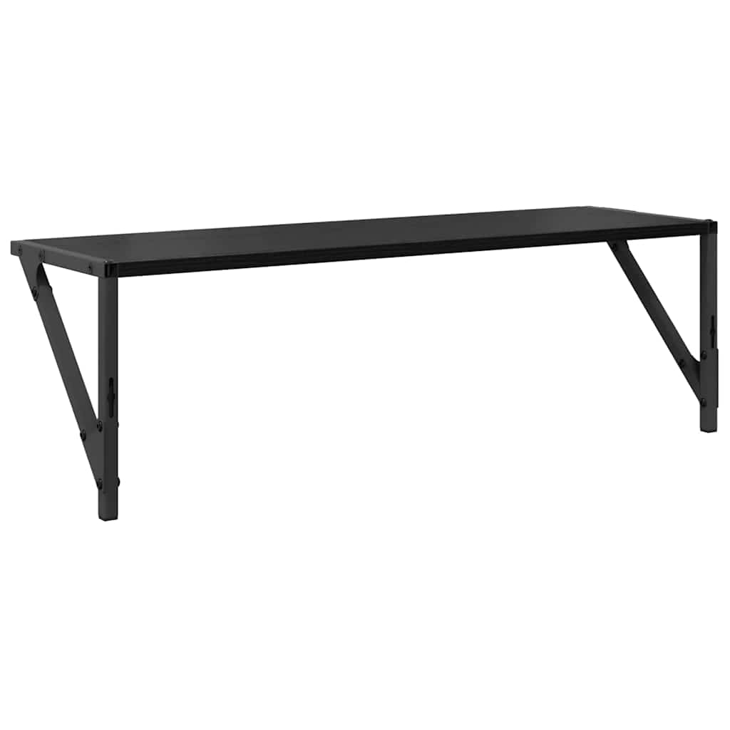 Wandplanken 2 pcs Zwart Eiken 80 x 25 x 25,5 cm Bewerkt hout is nu te koop bij PeponiXL, paradijselijk wonen!