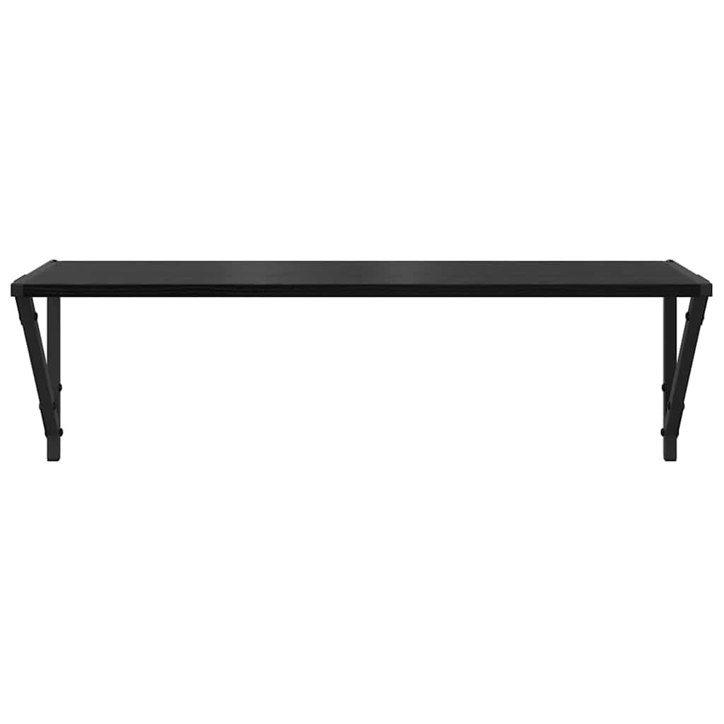 Wandplanken 2 pcs Zwart Eiken 80 x 25 x 25,5 cm Bewerkt hout is nu te koop bij PeponiXL, paradijselijk wonen!