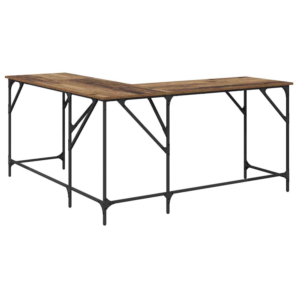 Bureau Oud Hout 149 x 149 x 75 cm Bewerkt hout is nu te koop bij PeponiXL, paradijselijk wonen!