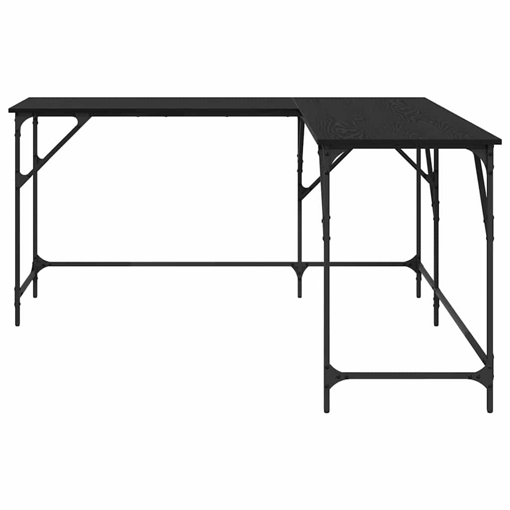 Bureau Zwart Eiken 149 x 149 x 75 cm Bewerkt hout is nu te koop bij PeponiXL, paradijselijk wonen!