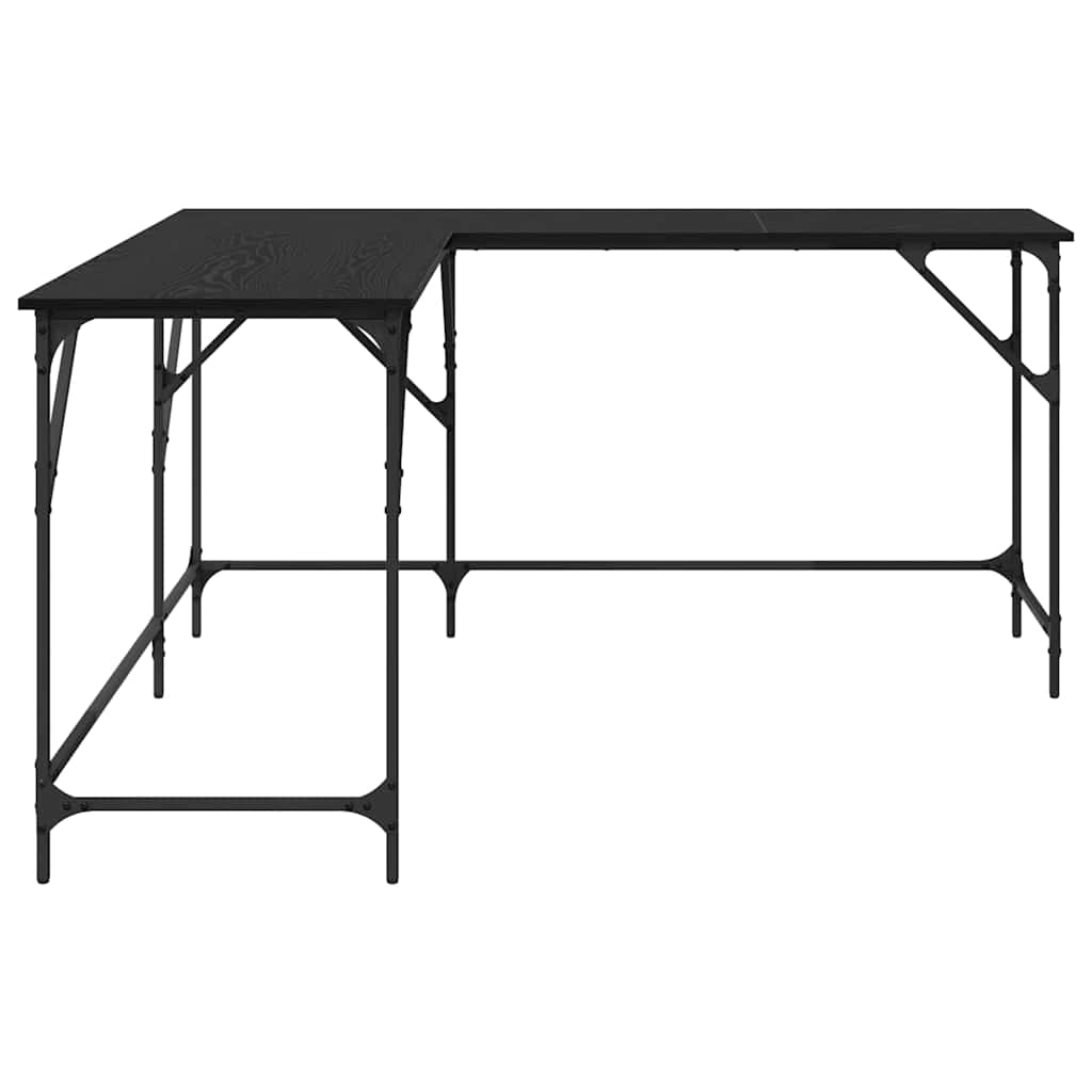 Bureau Zwart Eiken 149 x 149 x 75 cm Bewerkt hout is nu te koop bij PeponiXL, paradijselijk wonen!