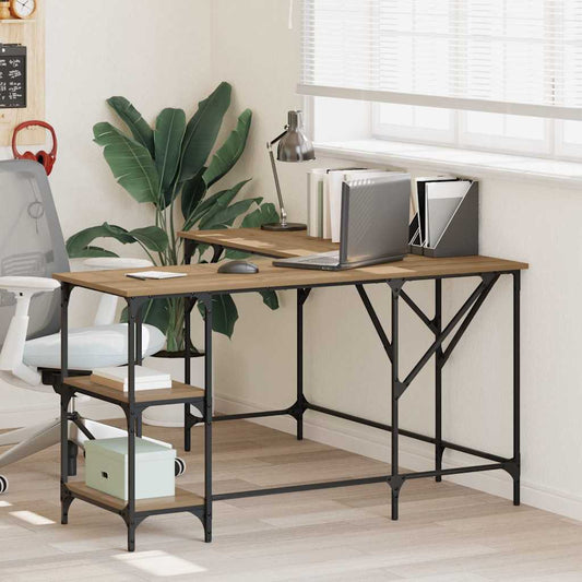 Bureau Artisan Eiken 139 x 139 x 75 cm Bewerkt hout is nu te koop bij PeponiXL, paradijselijk wonen!