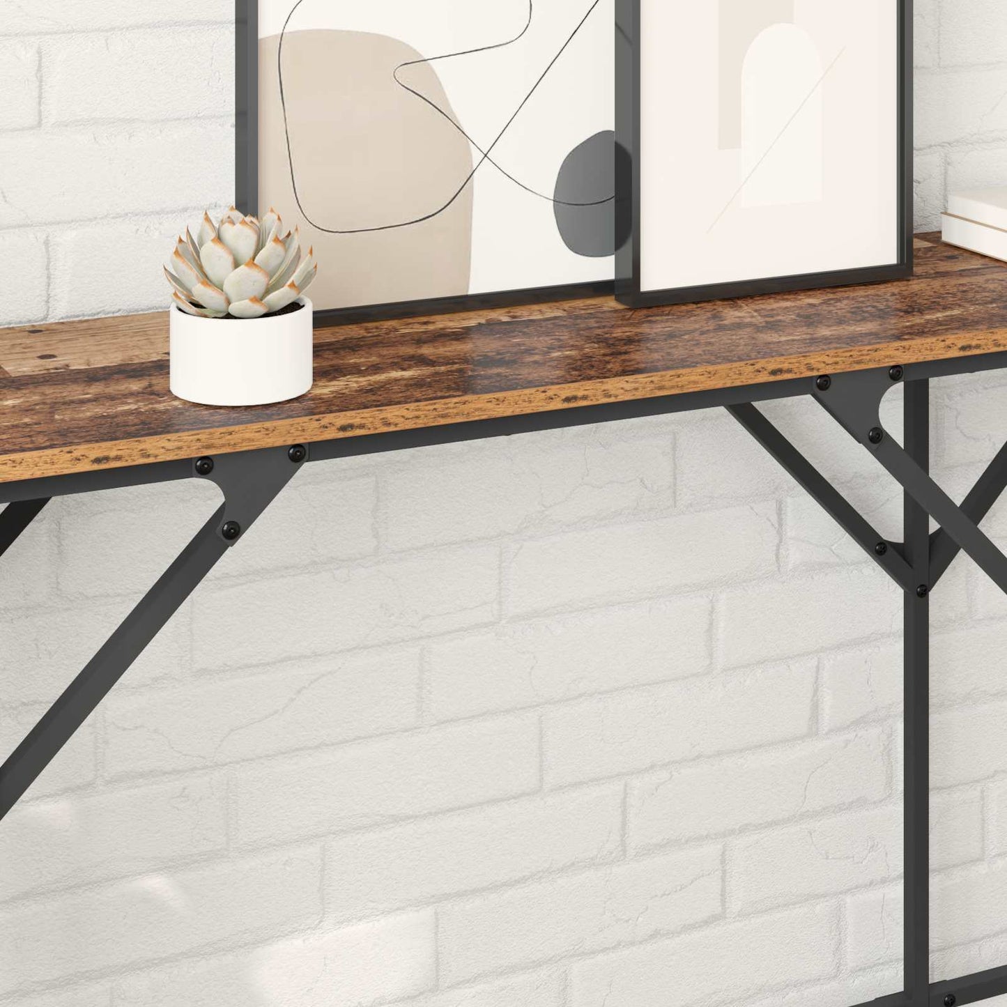 Wandtafel Oud Hout 180 x 30 x 75 cm Bewerkt hout is nu te koop bij PeponiXL, paradijselijk wonen!
