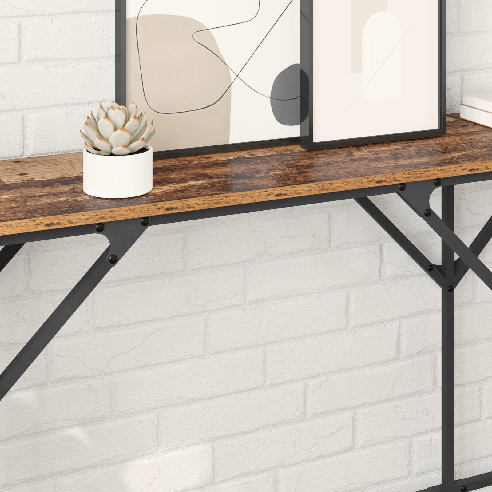 Wandtafel Oud Hout 180 x 30 x 75 cm Bewerkt hout is nu te koop bij PeponiXL, paradijselijk wonen!