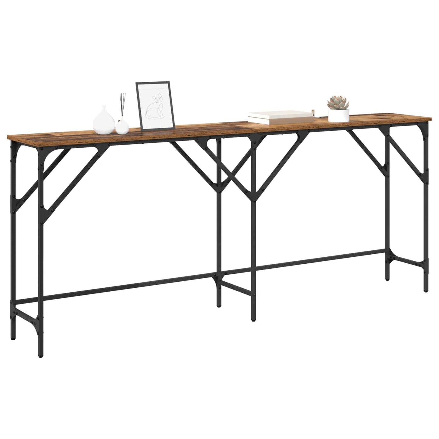 Wandtafel Oud Hout 180 x 30 x 75 cm Bewerkt hout is nu te koop bij PeponiXL, paradijselijk wonen!
