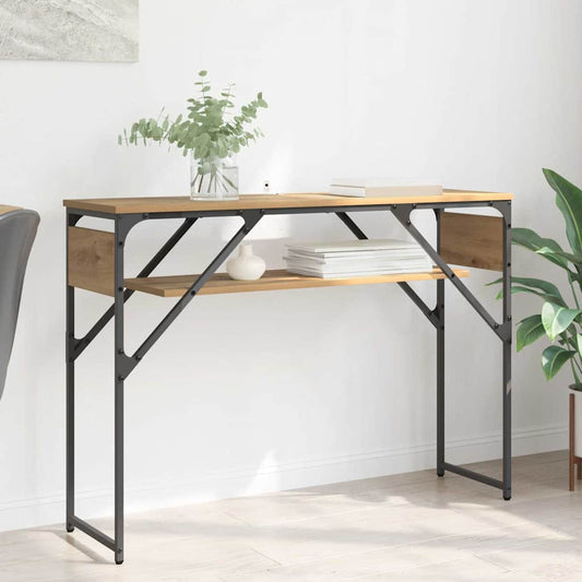 Consoletafel Artisan Eiken 105x30x75cm Bewerkt hout is nu te koop bij PeponiXL, paradijselijk wonen!
