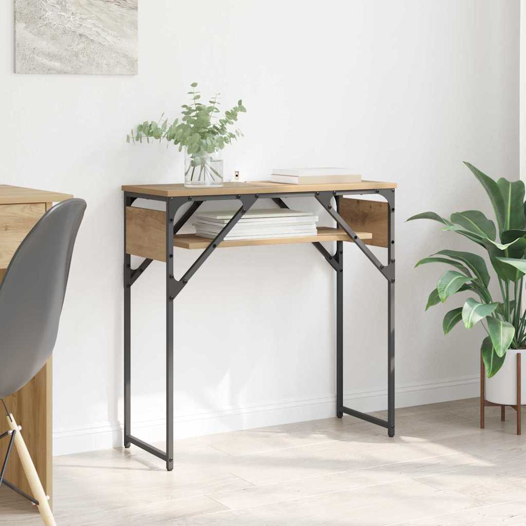 Consoletafel Artisan Eiken 75x30x75cm Bewerkt hout is nu te koop bij PeponiXL, paradijselijk wonen!