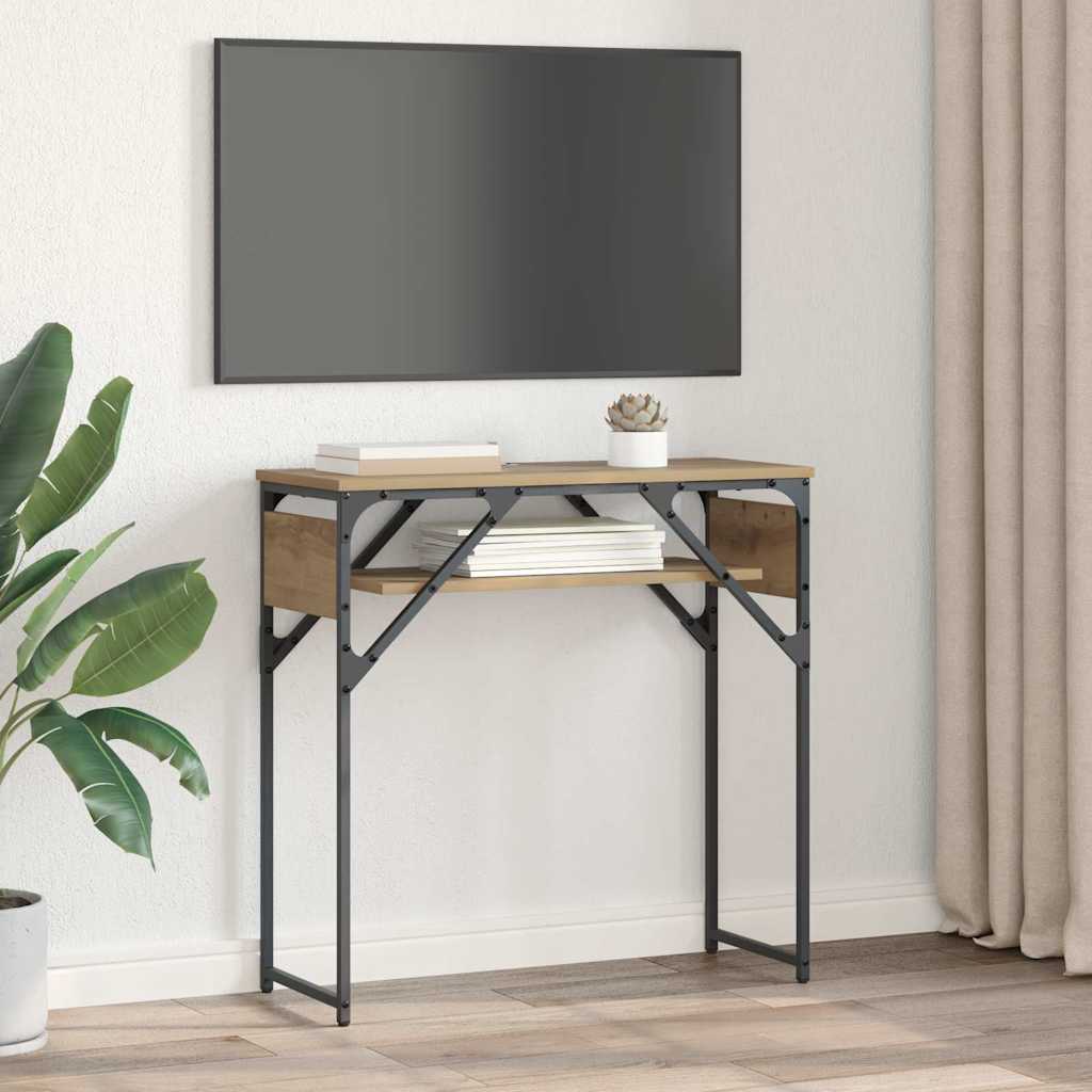 Consoletafel Artisan Eiken 75x30x75cm Bewerkt hout is nu te koop bij PeponiXL, paradijselijk wonen!