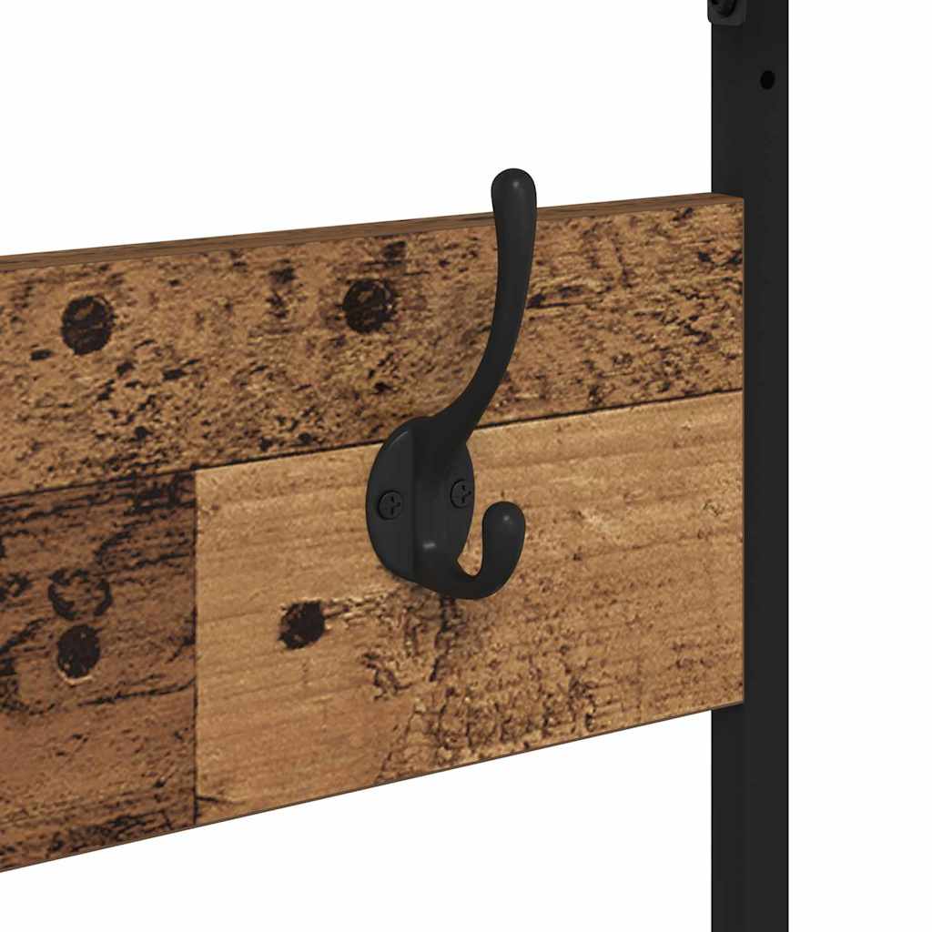 Kledingrek met plank Oud Hout 100 x 41 x 184 cm Bewerkt hout is nu te koop bij PeponiXL, paradijselijk wonen!