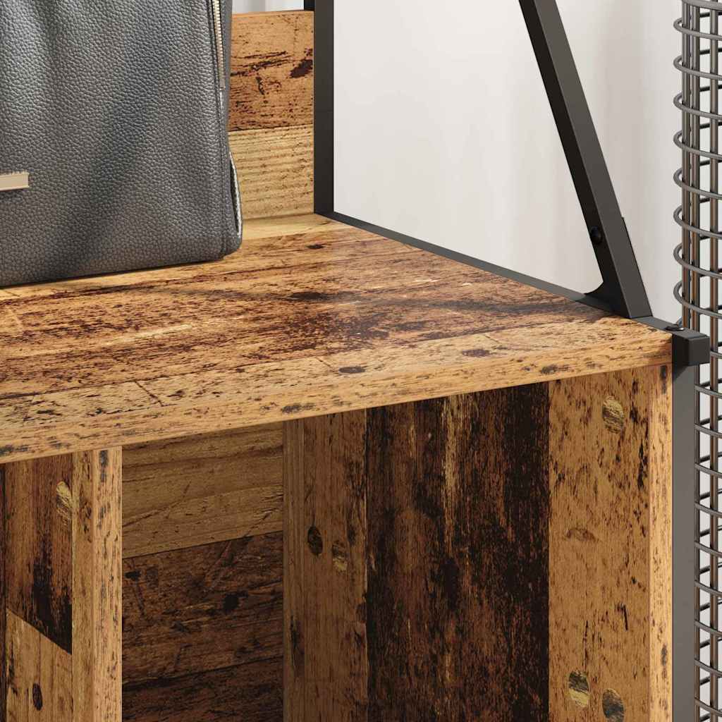 Kledingrek met plank Oud Hout 100 x 41 x 184 cm Bewerkt hout is nu te koop bij PeponiXL, paradijselijk wonen!