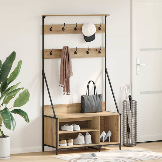 Kledingrek Artisan Eiken 100 x 41 x 184 cm Bewerkt hout is nu te koop bij PeponiXL, paradijselijk wonen!