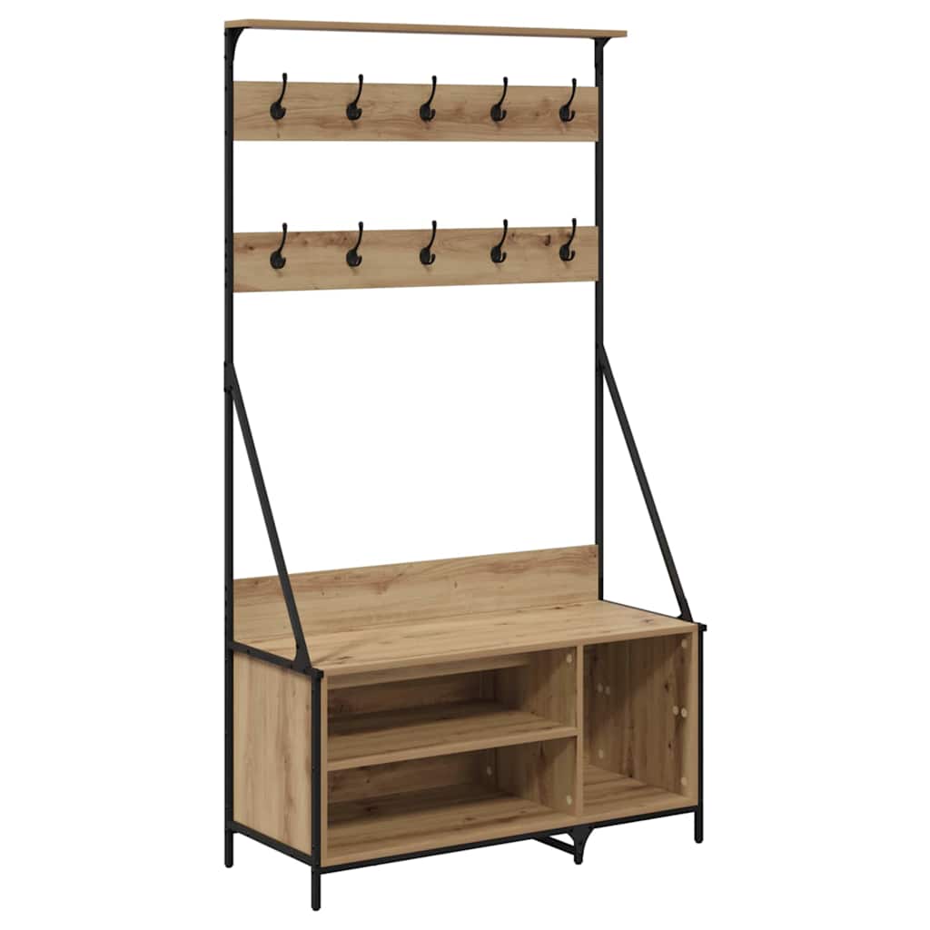 Kledingrek Artisan Eiken 100 x 41 x 184 cm Bewerkt hout is nu te koop bij PeponiXL, paradijselijk wonen!