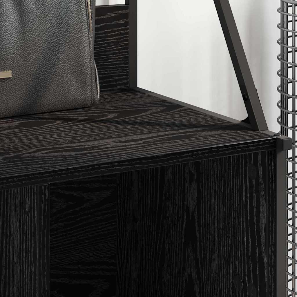 Kledingrek met plank Zwart Eiken 100 x 41 x 184 cm Bewerkt hout is nu te koop bij PeponiXL, paradijselijk wonen!