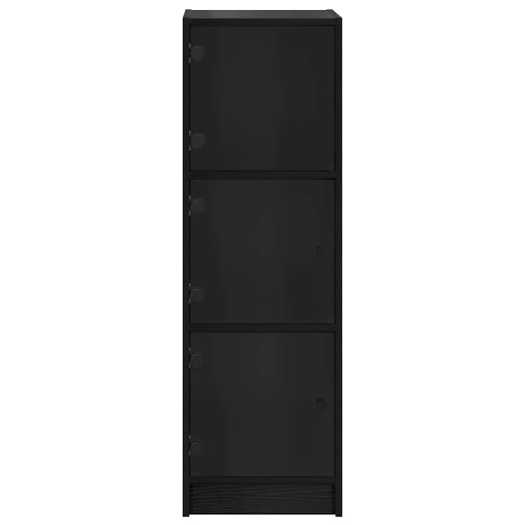 Highboard Zwart Eiken 35 x 37 x 109 cm Bewerkt hout is nu te koop bij PeponiXL, paradijselijk wonen!