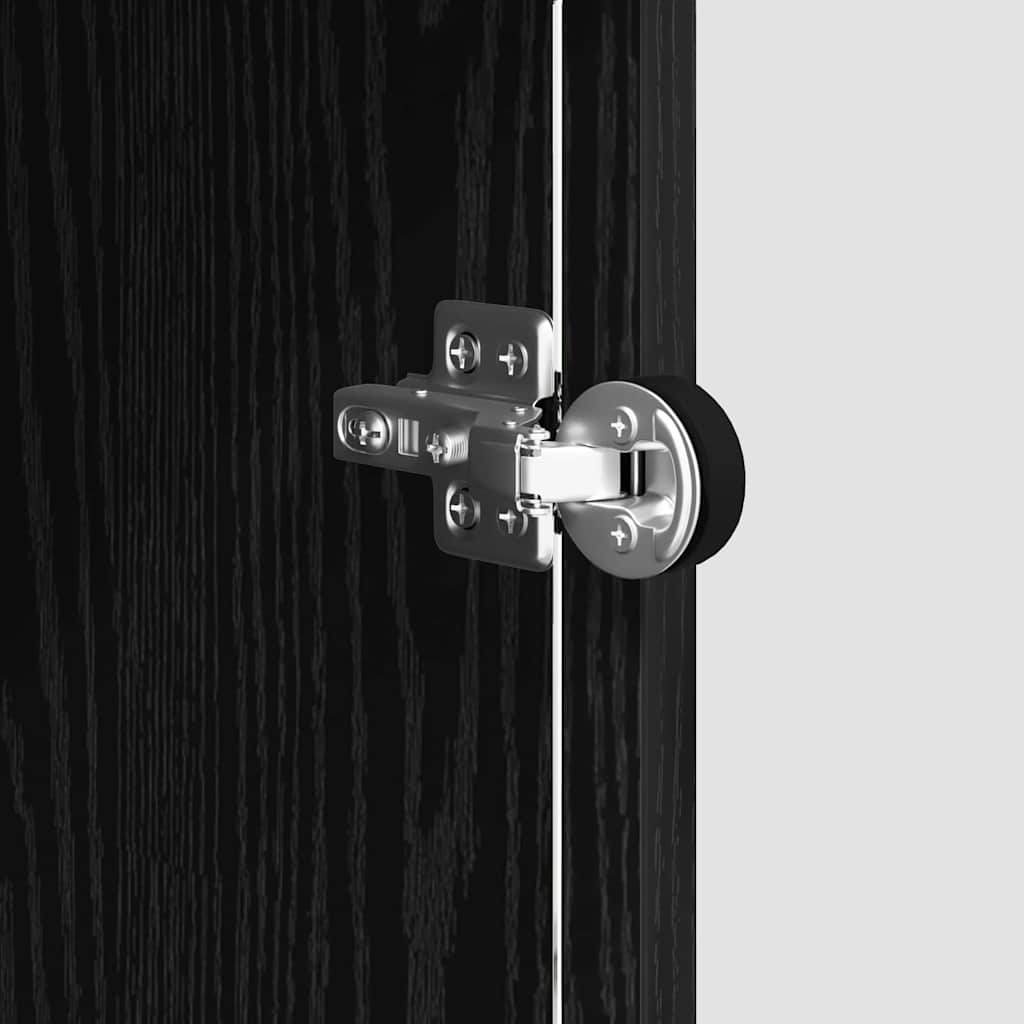 Dressoir Zwart eiken 35 x 37 x 76 cm Bewerkt hout is nu te koop bij PeponiXL, paradijselijk wonen!