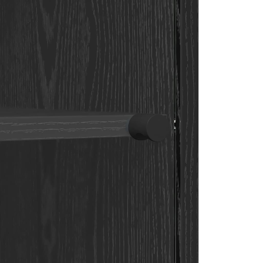 Dressoir Zwart eiken 35 x 37 x 76 cm Bewerkt hout is nu te koop bij PeponiXL, paradijselijk wonen!