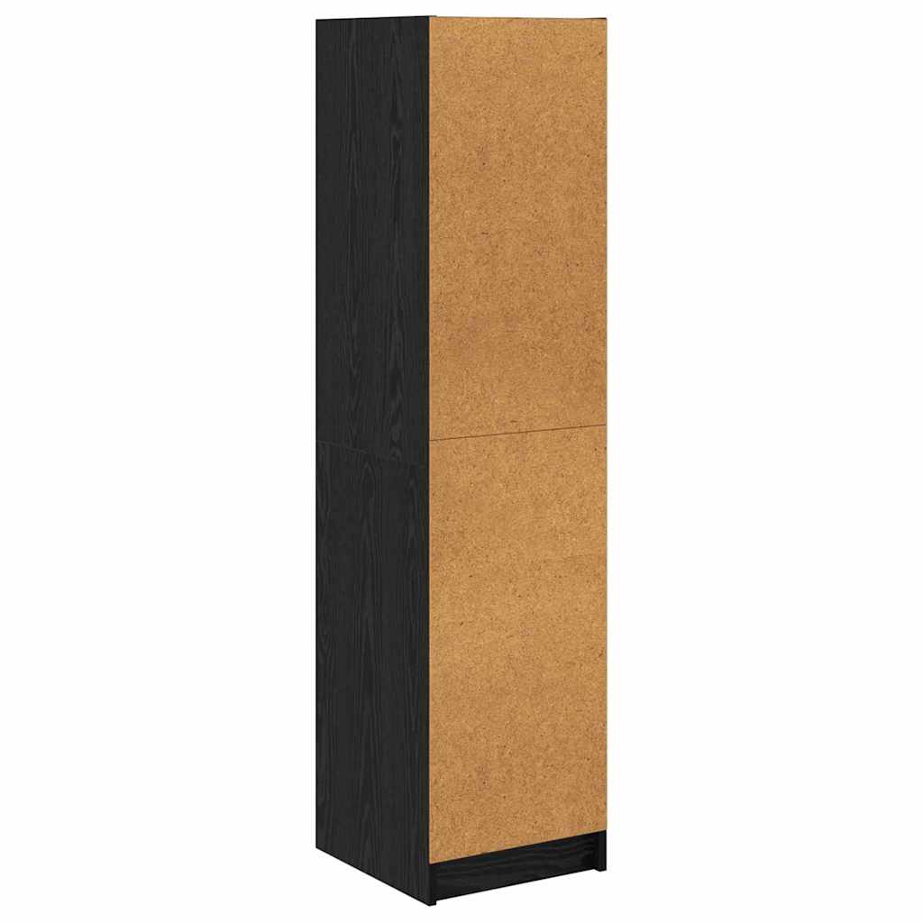 Highboard Zwart Eiken 35 x 37 x 142 cm Bewerkt hout is nu te koop bij PeponiXL, paradijselijk wonen!