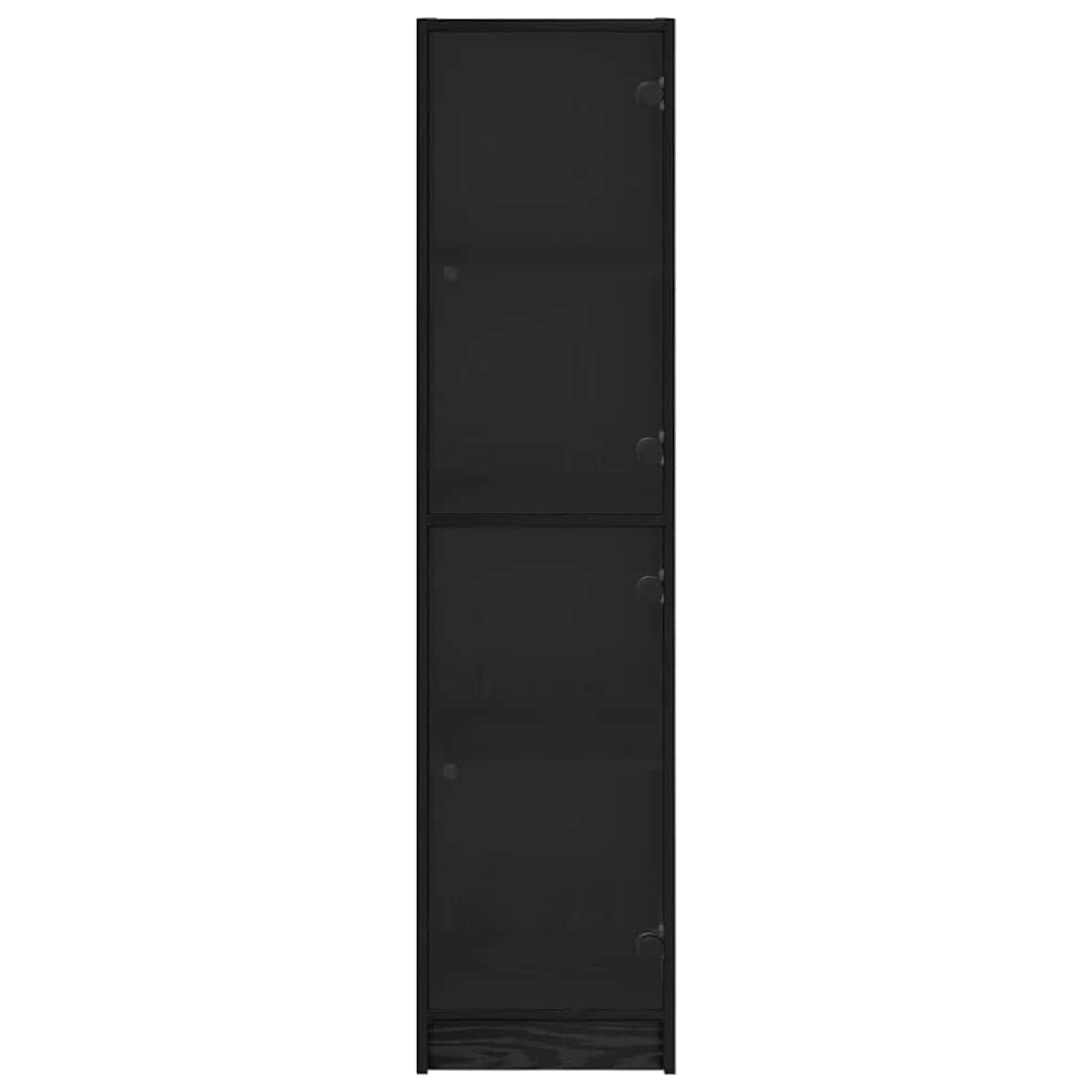 Highboard Zwart Eiken 35 x 37 x 142 cm Bewerkt hout is nu te koop bij PeponiXL, paradijselijk wonen!