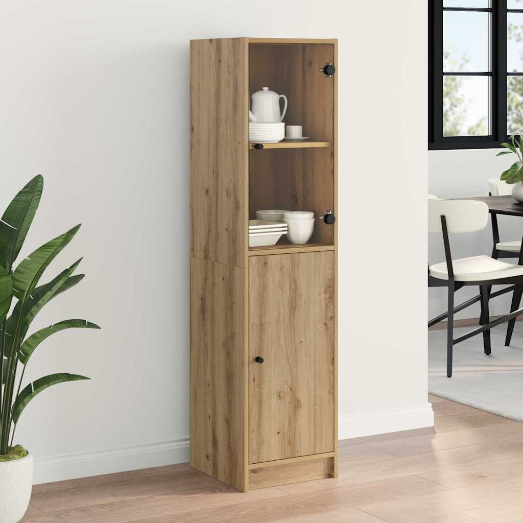 Highboard Artisan Eiken 35 x 37 x 142 cm Bewerkt hout is nu te koop bij PeponiXL, paradijselijk wonen!