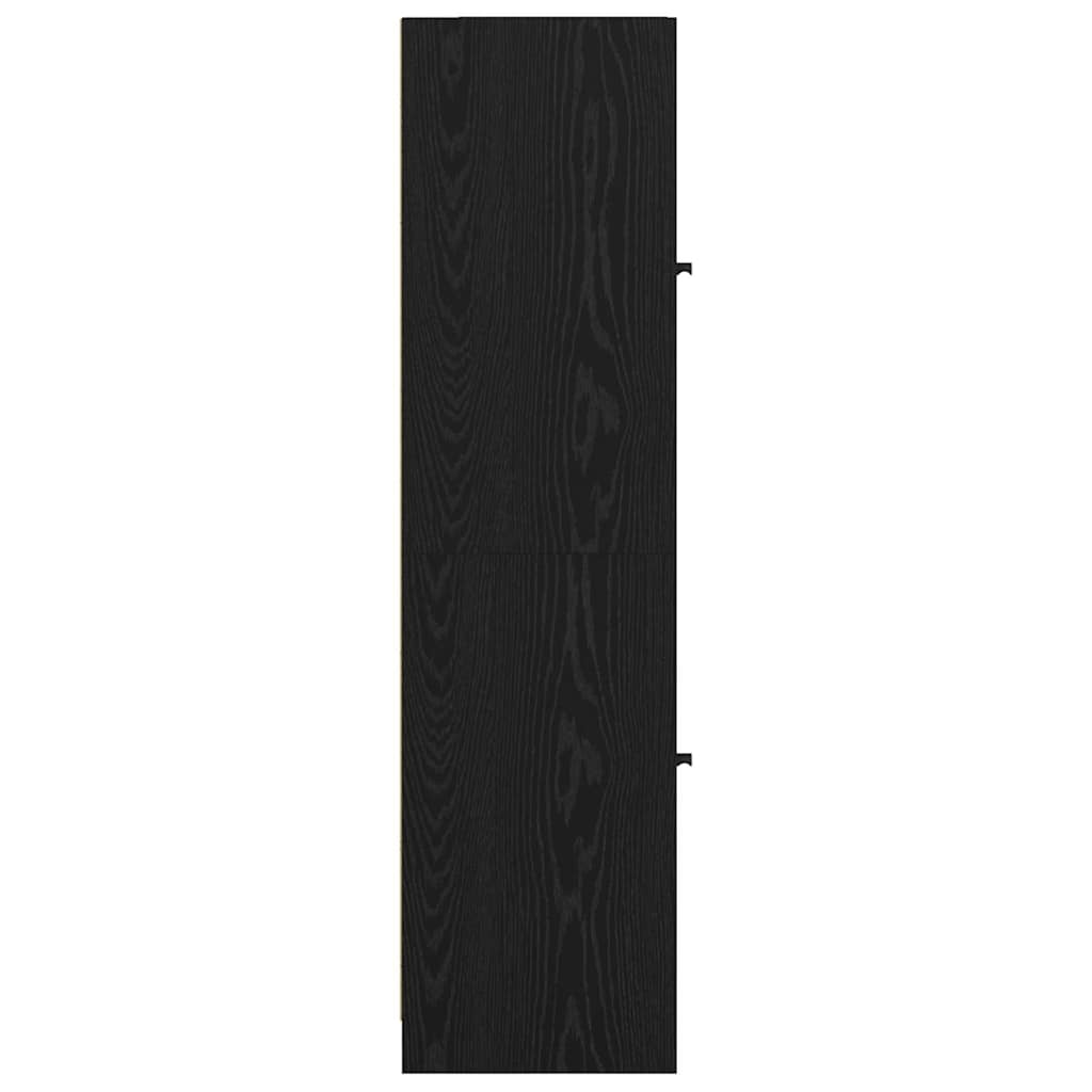 Highboard Zwart Eiken 35 x 37 x 142 cm Bewerkt hout is nu te koop bij PeponiXL, paradijselijk wonen!
