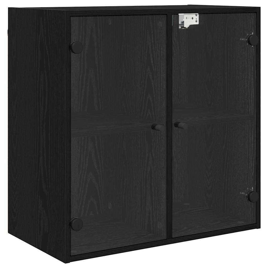 Wandkast Zwart Eiken 68 x 37 x 68,5 cm Bewerkt hout is nu te koop bij PeponiXL, paradijselijk wonen!