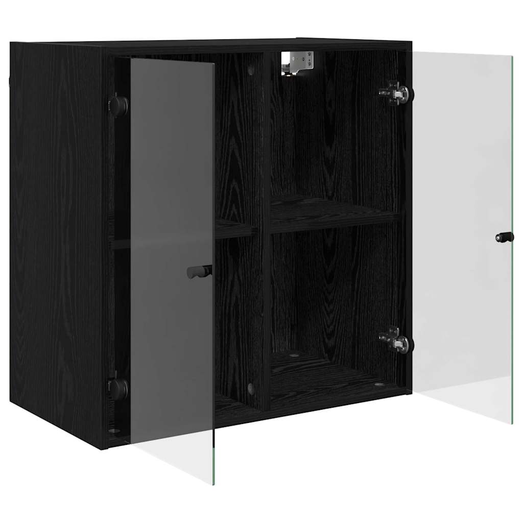 Wandkast Zwart Eiken 68 x 37 x 68,5 cm Bewerkt hout is nu te koop bij PeponiXL, paradijselijk wonen!