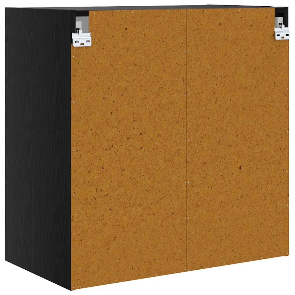 Wandkast Zwart Eiken 68 x 37 x 68,5 cm Bewerkt hout is nu te koop bij PeponiXL, paradijselijk wonen!