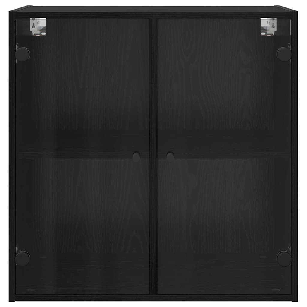 Wandkast Zwart Eiken 68 x 37 x 68,5 cm Bewerkt hout is nu te koop bij PeponiXL, paradijselijk wonen!