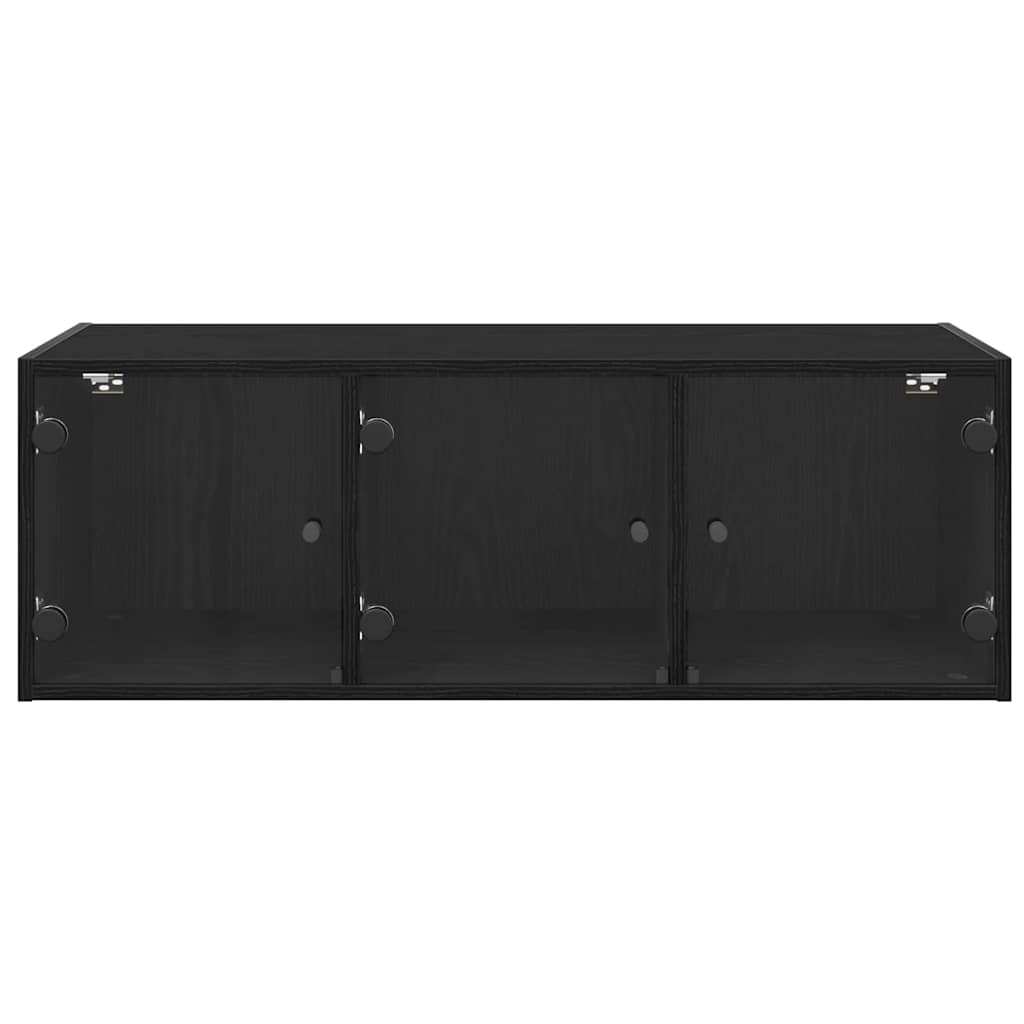 Wandkast Zwart Eiken 102 x 37 x 35 cm Bewerkt hout is nu te koop bij PeponiXL, paradijselijk wonen!